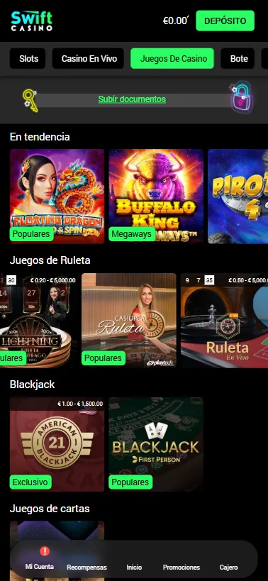 Encontraremos diferentes secciones y categorías de juegos según nuestros gustos.