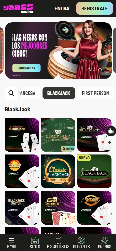 mesas blackjack yaass casino