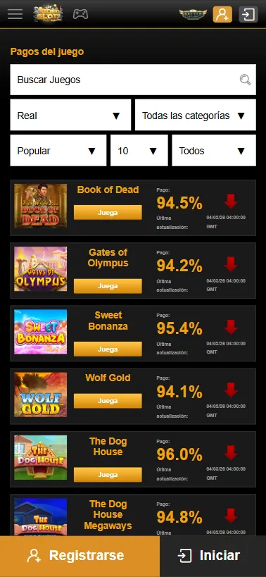 El casino ofrece una mecánica Hot&Cold llamada 'Pagos del juegos'.