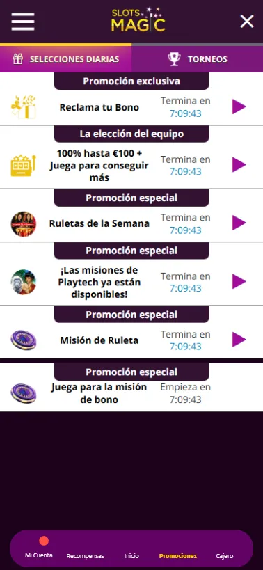 Tendremos promociones diarias y bonos exclusivos conforme juguemos.